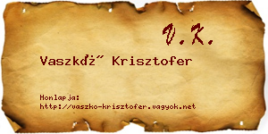 Vaszkó Krisztofer névjegykártya
