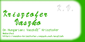 krisztofer vaszko business card